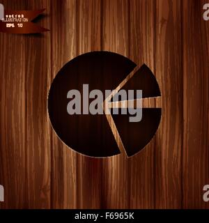 Kreisförmige Darstellung Web-Symbol. Hölzerne Struktur Stock Vektor