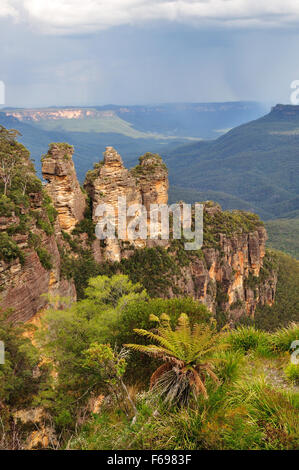 Die Three Sisters in den Blue Mountains National Park, NSW, Australien Stockfoto