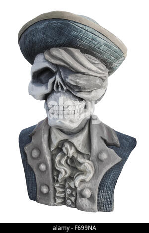 Pirate Ghost Statue isoliert auf weißem Hintergrund. Stockfoto