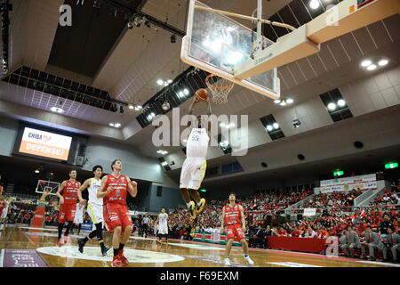 Arena Funabashi, Chiba, Japan. 14. November 2015. Gesamtansicht, 14. November 2015 - Basketball: Basketball-Bundesliga "NBL" 2015-2016 zwischen Chiba Jets 73-76 Hitachi Sunrockers Tokio in der Arena Funabashi, Chiba, Japan. Bildnachweis: AFLO SPORT/Alamy Live-Nachrichten Stockfoto