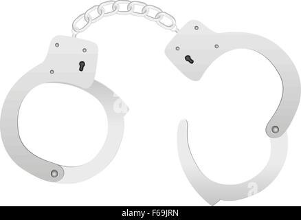 Handschellen auf einem weißen Hintergrund. Vektor-Illustration. Stock Vektor
