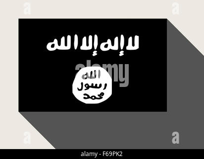 Der islamische Staat im Irak und der Levante, auch bekannt als der islamische Staat im Irak und Syrien (ISIS) Flagge. Stockfoto