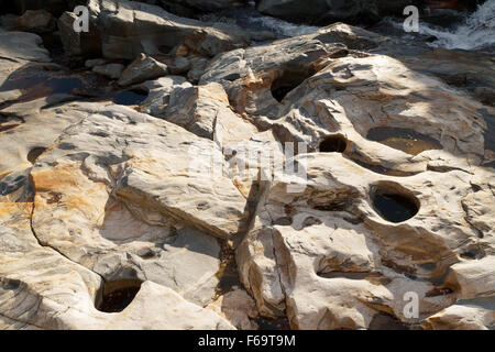 Glazial-Löcher oder Schlaglöcher, Deerfield River, Shelburne Falls, Massachusetts MA, USA Stockfoto