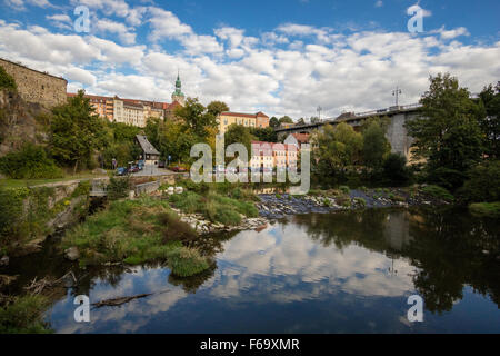 Panorama von Bautzen (Budysin) im oberen Lausitz, Deutschland Stockfoto