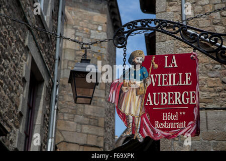 Mont Saint-Michel-Insel-Gemeinde an der Mündung des Flusses Cousenon, in der Nähe von Avranches, Normandie Frankreich. Stockfoto