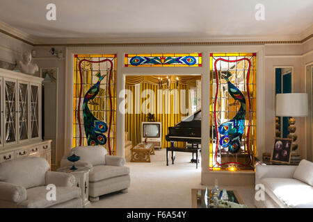 Innenraum der Elvis Presleys Graceland Mansion, Memphis, Tennessee, USA Stockfoto