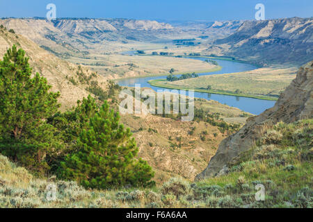 Missouri River in den upper Missouri River breaks National Monument in der Nähe von Winifred, montana Stockfoto