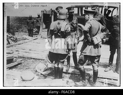 König Geo sieht deutsche Rüstung Stockfoto