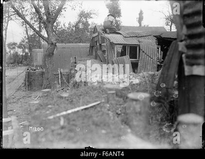 Neuseeland Armee Ingenieure reparieren Hütten in Frankreich, Weltkrieg Stockfoto