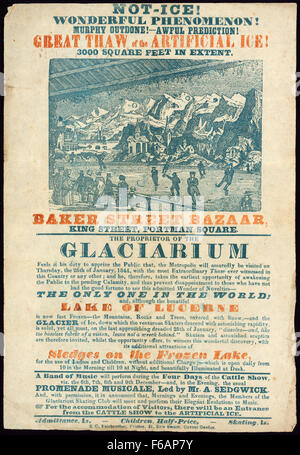 Dieser Titel bezieht sich wahrscheinlich auf ein außergewöhnliches Wetterereignis, bei dem eine Vorhersage über Eis oder Kälte vollständig umgekehrt wurde. Der Auftauprozess war vielleicht dramatischer als erwartet, was Wetterexperten überraschte. Dies deutet auf eine signifikante Änderung der Wettermuster hin, wobei der Schwerpunkt auf einem unerwarteten Aufwärmen liegt. Stockfoto