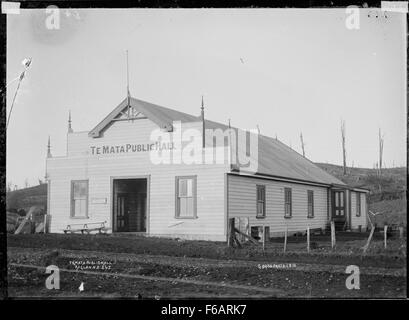 Te Mata öffentlichen Halle, in der Nähe von Raglan, 1910 - Foto Stockfoto