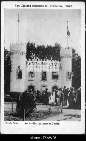 [Karte] New Zealand International Exhibition, 1906-7 Nr. 8 - Katzenjammer Stockfoto