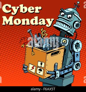 Roboter-Cyber Monday-Gadgets und Elektronik Stock Vektor