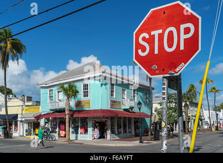 Tropische Ecke Sportswear an Kreuzung von Greene und Whitehead Street Key West Stockfoto
