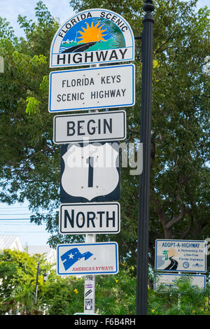 Interstate Highway! Key West Stockfoto
