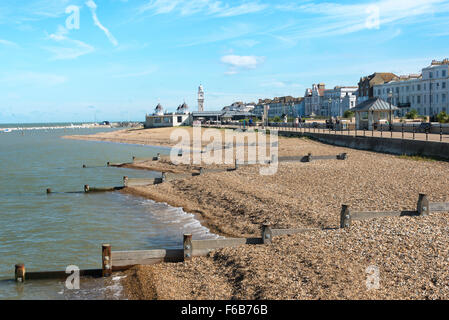 Herne Bay Strand und Meer, Herne Bay, Kent, England, Vereinigtes Königreich Stockfoto