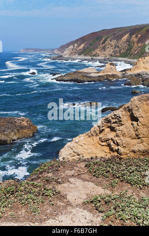 Bodega head Felsenküste aus Pazifischen Ozean in Sonoma Coast State Park in Kalifornien Stockfoto