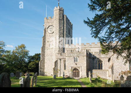 St. Marien Kirche, Chilham Square, Chilham, Kent, England, Vereinigtes Königreich Stockfoto