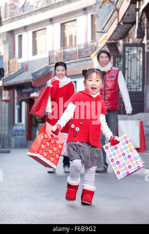 Familie einkaufen gehen Stockfoto