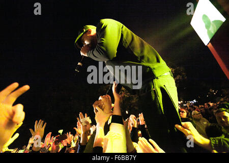 Moskau, Russland - 5. September 2015: Clifford Smith bekannt als Method Man vom Wu-Tang Clan die live am Feuer Straßenfest Stockfoto