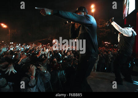 Moskau, Russland - 5. September 2015: Clifford Smith bekannt als Method Man vom Wu-Tang Clan die live am Feuer Straßenfest Stockfoto