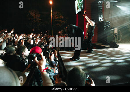 Moskau, Russland - 5. September 2015: Clifford Smith bekannt als Method Man vom Wu-Tang Clan die live am Feuer Straßenfest Stockfoto