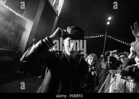 Moskau, Russland - 5. September 2015: Clifford Smith bekannt als Method Man vom Wu-Tang Clan die live am Feuer Straßenfest Stockfoto