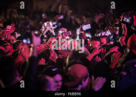 Moskau, Russland - 5. September 2015: Clifford Smith bekannt als Method Man vom Wu-Tang Clan die live am Feuer Straßenfest Stockfoto