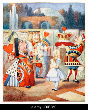 "Schlagt ihr den Kopf! Schlagt-"aus"Alices Abenteuer im Wunderland"von Lewis Carroll (1832-1898), illustriert von Sir John Tenniel. Siehe Beschreibung für mehr Informationen. Stockfoto