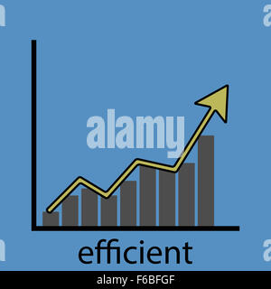 Steigende Effizienz-Grafik-Symbol. Diagramm und Chart, Verbesserung von Wachstum, Erfolg Erfolg, Business Diagramm, Logo Wirtschaftsdaten, bis Stockfoto
