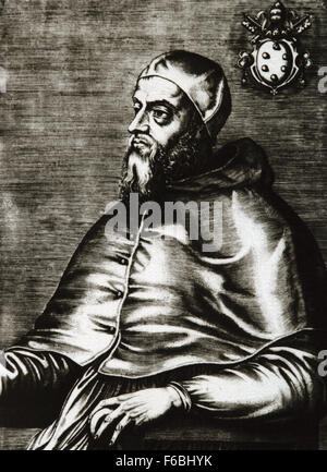 Papst Clemens VII. (1478-1534). Geboren Giulio di Giuliano Medici. Papst von 1523-1534. Porträt. Gravur. Stockfoto