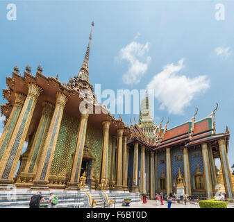 Wat Phra Kaeo, der Tempel des Smaragd-Buddha, Phra Mondop Bibliothek, königlicher Palast, Bangkok, Zentral-Thailand, Thailand Stockfoto