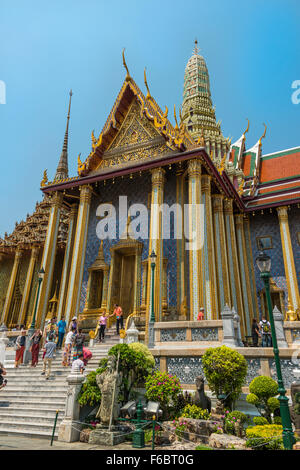 Wat Phra Kaeo, der Tempel des Smaragd-Buddha, Phra Mondop Bibliothek, königlicher Palast, Bangkok, Zentral-Thailand, Thailand Stockfoto