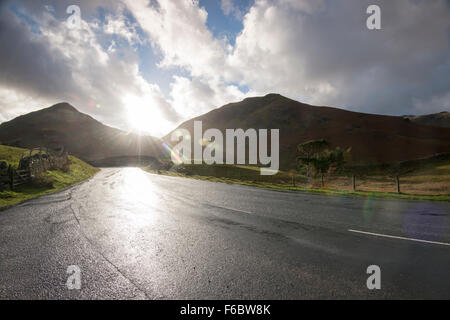 Am Nachmittag Licht auf dem Kirkstone Pass im Lake District, Cumbria, England UK Stockfoto