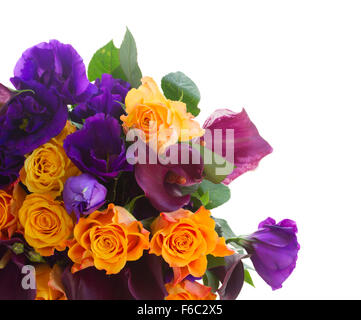 Calla Lilly und Eustoma Blumen Stockfoto