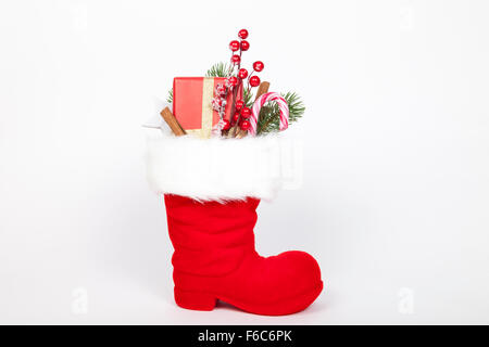 Isolierte Stiefel von St. Nikolaus Stockfoto