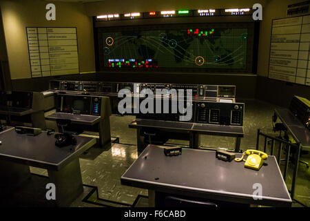 Kommandozentrale im Kennedy Space Center Stockfoto
