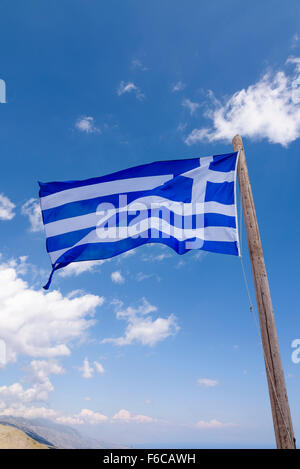 Griechische Flagge, griechische Flagge Stockfoto