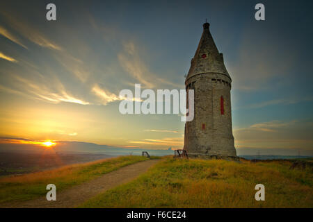 Sonnenuntergang von Hartshead Hecht Stockfoto