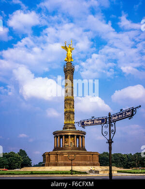 "Siegessäule" Siegessäule mit Victoria goldene Statue, Berlin, Deutschland Stockfoto