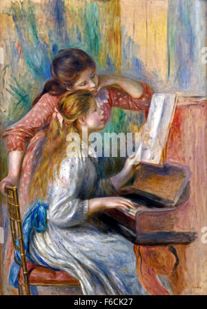 Junge Mädchen am Klavier - Jeunes Filles au Piano, c.1892 Pierre Auguste Renoir 1841-1919 Französisch Frankreich Stockfoto
