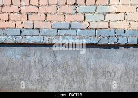 Industrieerfahrung, leere Grunge städtischen Straße Ziegelwand mit Exemplar Stockfoto