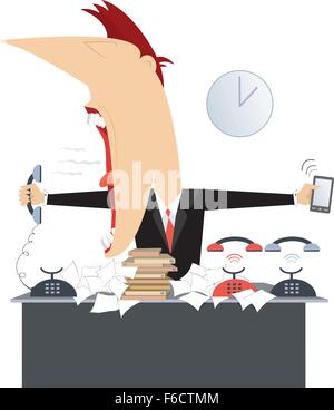 Vielbeschäftigter Mann Stock Vektor