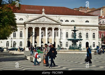 Dona Nationaltheater Maria II. Rossio-Platz im Stadtteil Baixa in Lissabon, Portugal. Europa Stockfoto