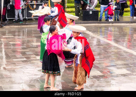 Ingapirca, Ecuador - 20. Juni 2015: Inti Raymi, Festival der Sonne oder Auferstehung der Sonne Stockfoto