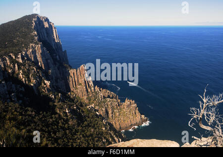 Spektakuläre Aussicht auf die Klippen von Cape Säule, drei Kaps Track Tasman Halbinsel, Tasmanien Stockfoto