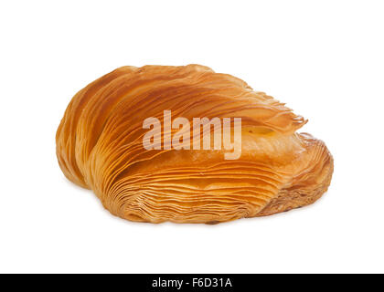 Neapolitanische Sfogliatella Riccia isoliert auf weißem Hintergrund Stockfoto