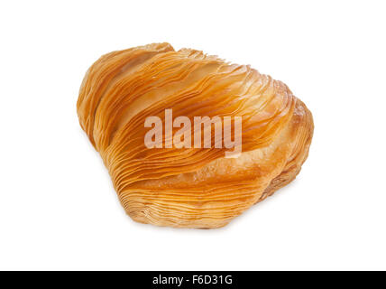 Neapolitanische Sfogliatella Riccia isoliert auf weißem Hintergrund Stockfoto