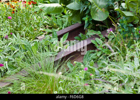 Verlassene Gleise für den High Line Park in New York City. Stockfoto