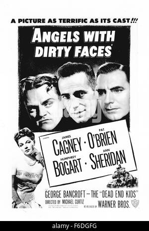 VERÖFFENTLICHT: 24. November 1938 - Film Originaltitel: Engel mit schmutzigen Gesichtern. Im Bild: JAMES CAGNEY, PAT O'BRIEN, HUMPHREY BOGART, ANN SHERIDAN, Filmplakat. Stockfoto